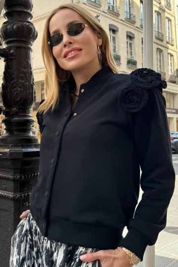 Roses Blouse - Black
