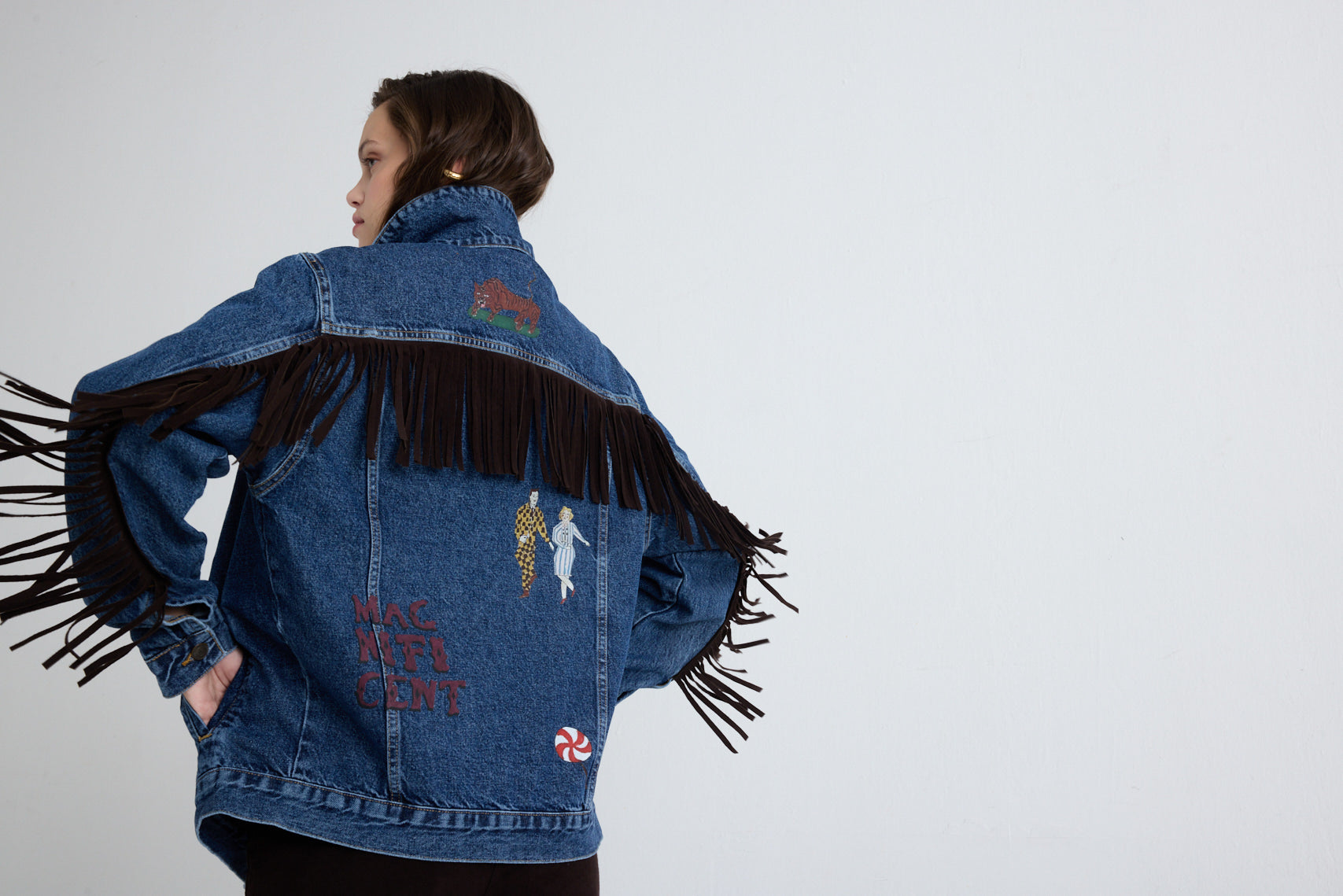 Bianca Jean Jacket - Blue/Brown