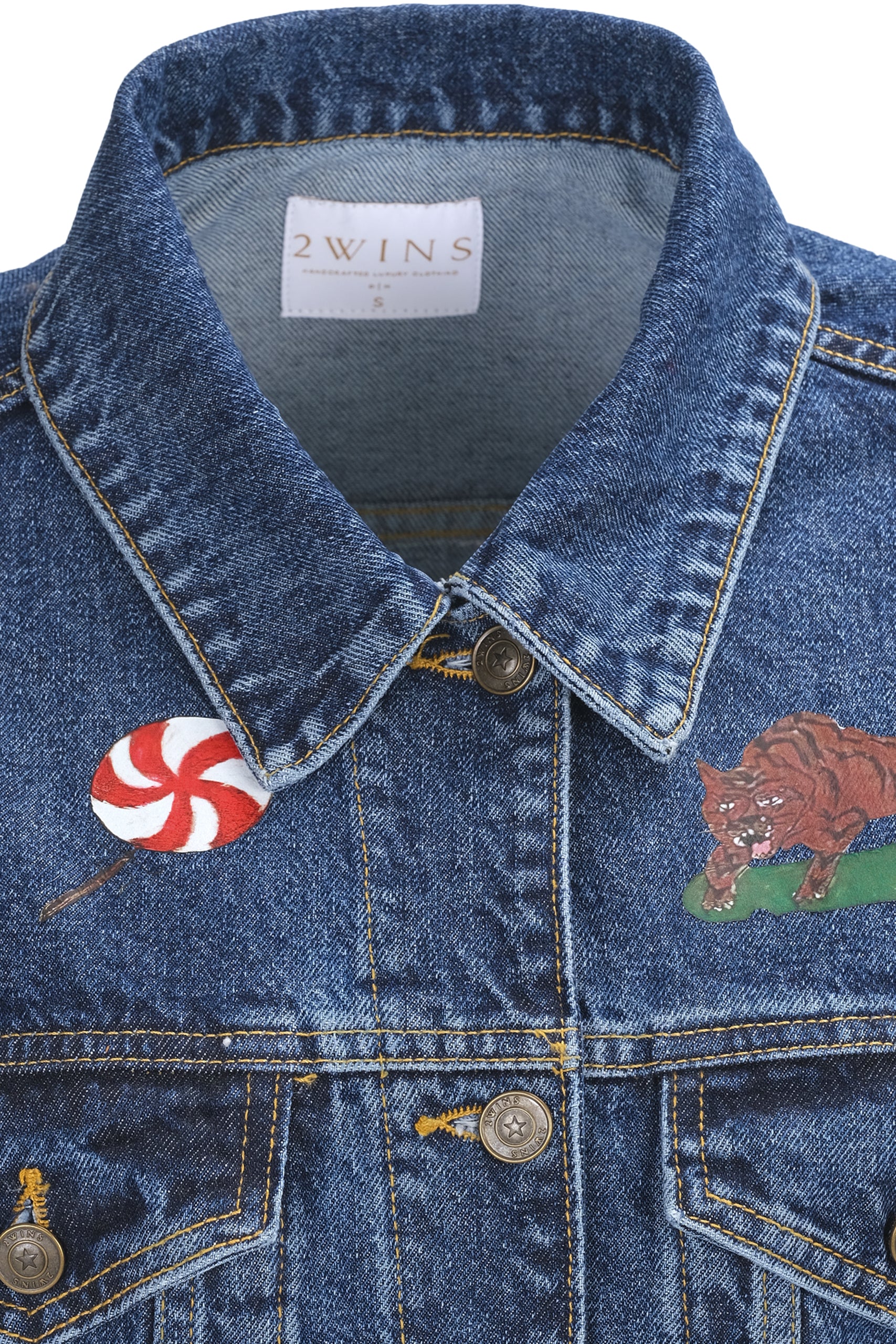 Bianca Jean Jacket - Blue/Brown