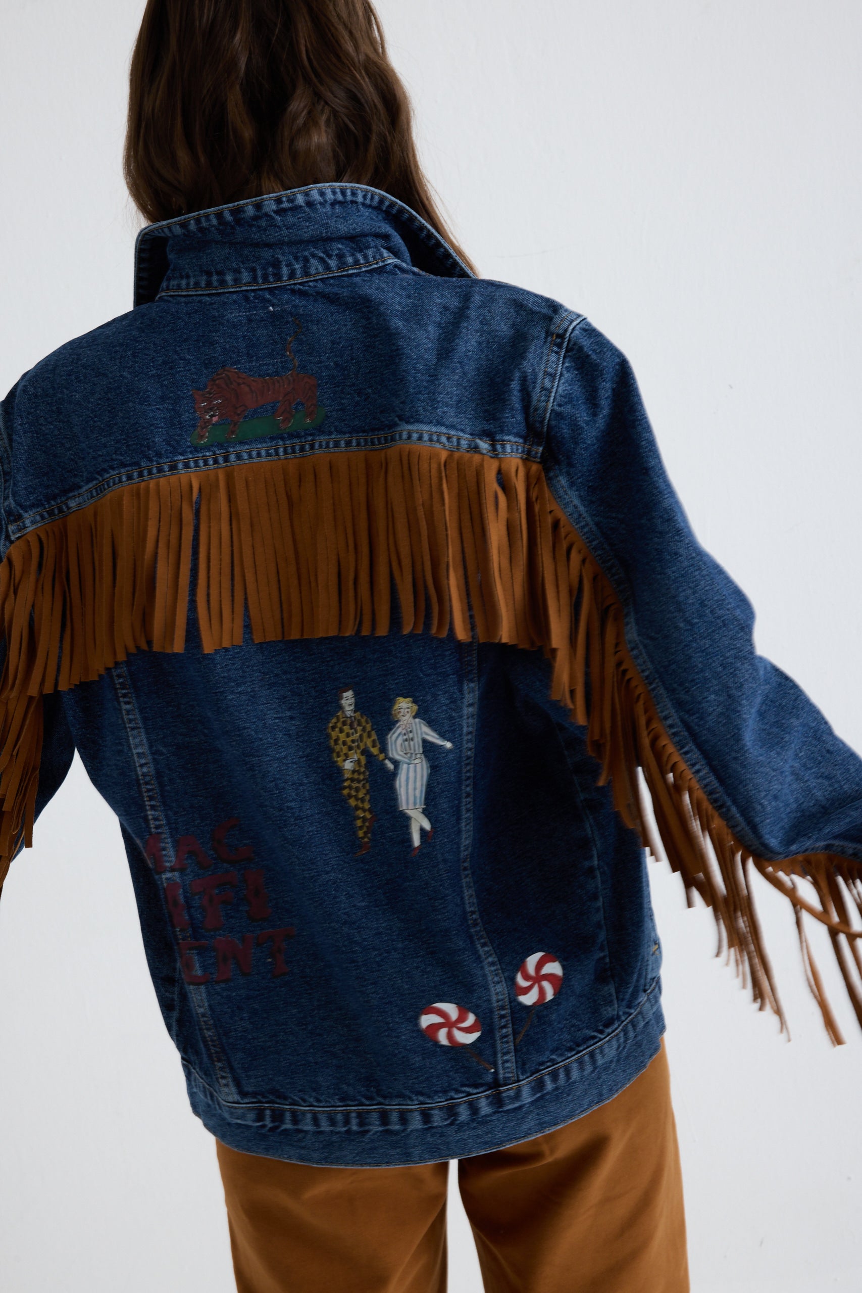 Bianca Jean Jacket - Blue/Tan