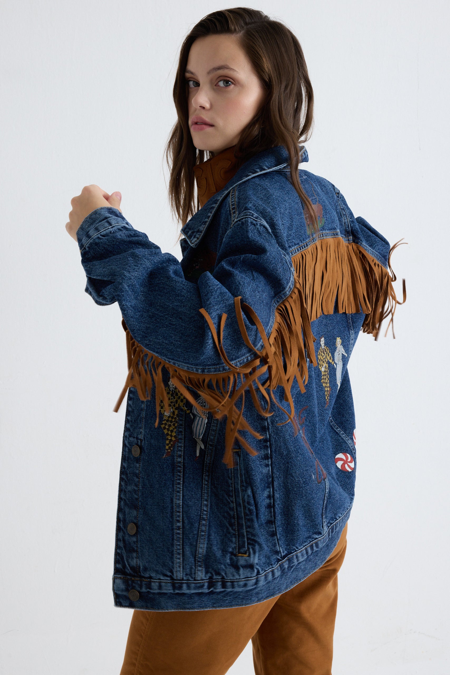 Bianca Jean Jacket - Blue/Tan