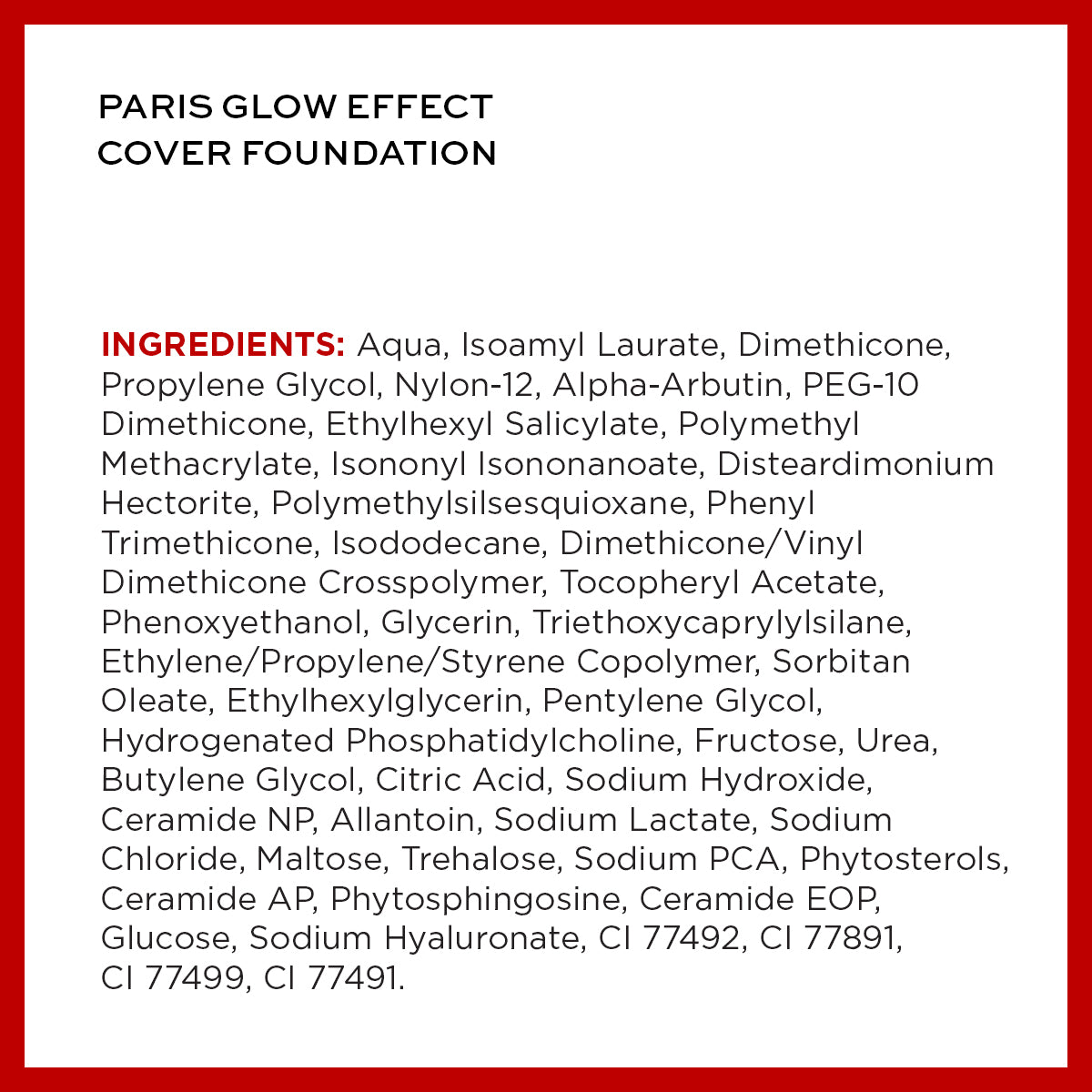 Paris Glow Effect Cover Foundation