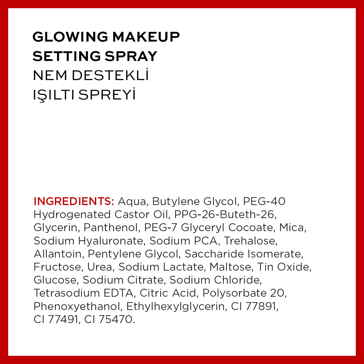 Glowing Spray Makeup Setting Spray